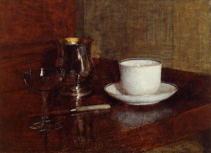 Henri Fantin-Latour Still Life Glass, Silver Goblet and Cup of Champagne Spain oil painting art